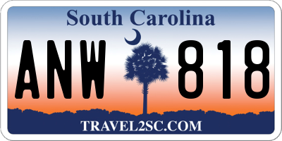 SC license plate ANW818