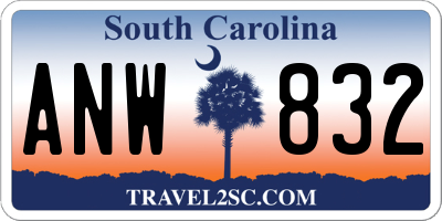 SC license plate ANW832