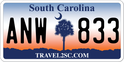SC license plate ANW833