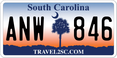 SC license plate ANW846