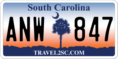 SC license plate ANW847