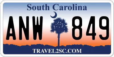 SC license plate ANW849