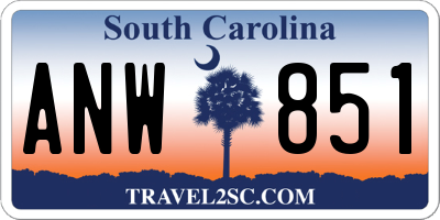 SC license plate ANW851