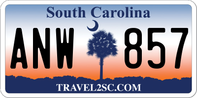 SC license plate ANW857