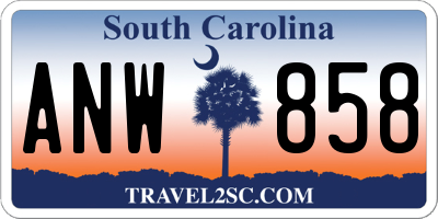SC license plate ANW858