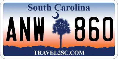SC license plate ANW860