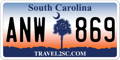 SC license plate ANW869
