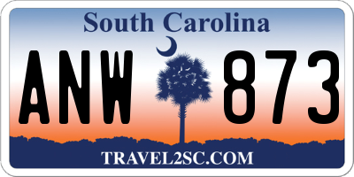 SC license plate ANW873