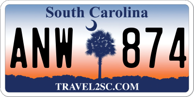 SC license plate ANW874