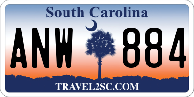 SC license plate ANW884