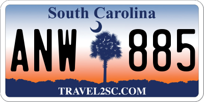 SC license plate ANW885