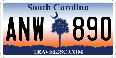 SC license plate ANW890