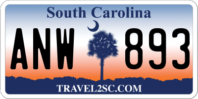SC license plate ANW893