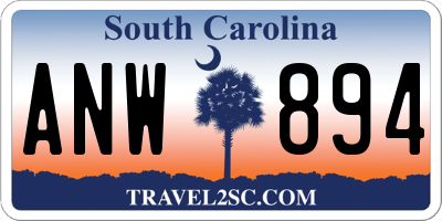 SC license plate ANW894