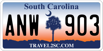 SC license plate ANW903