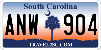 SC license plate ANW904