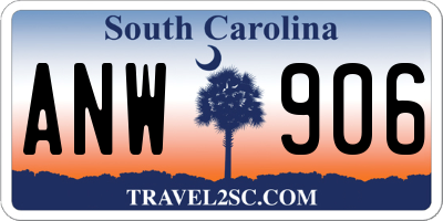 SC license plate ANW906