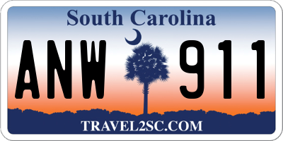 SC license plate ANW911