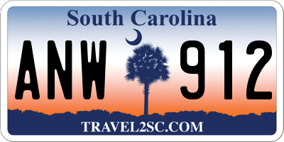 SC license plate ANW912