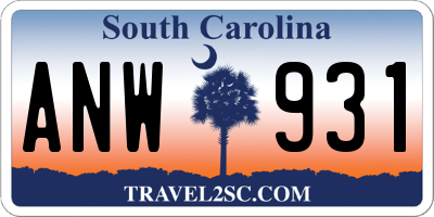 SC license plate ANW931