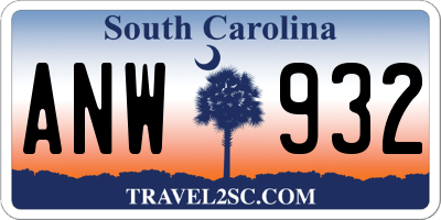SC license plate ANW932
