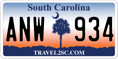 SC license plate ANW934