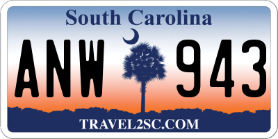 SC license plate ANW943
