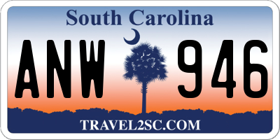 SC license plate ANW946