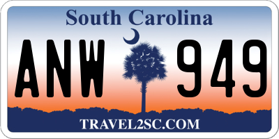 SC license plate ANW949