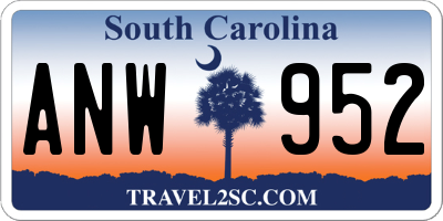 SC license plate ANW952