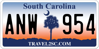 SC license plate ANW954
