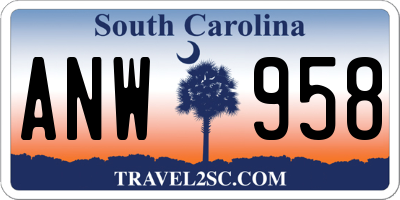 SC license plate ANW958