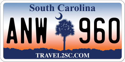SC license plate ANW960