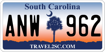 SC license plate ANW962