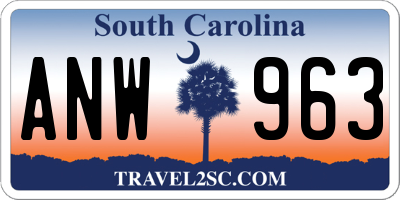 SC license plate ANW963