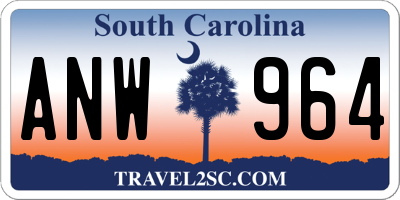 SC license plate ANW964