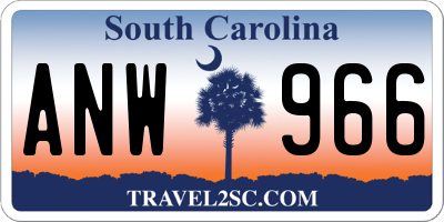 SC license plate ANW966