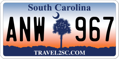 SC license plate ANW967