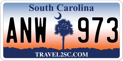SC license plate ANW973