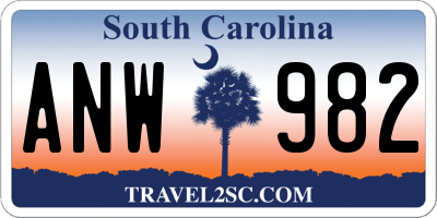 SC license plate ANW982