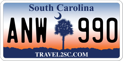 SC license plate ANW990
