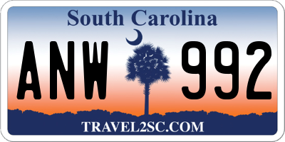 SC license plate ANW992