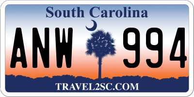 SC license plate ANW994