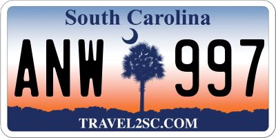 SC license plate ANW997