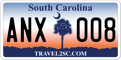 SC license plate ANX008