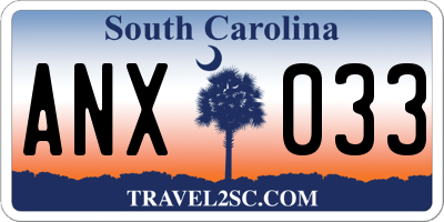 SC license plate ANX033