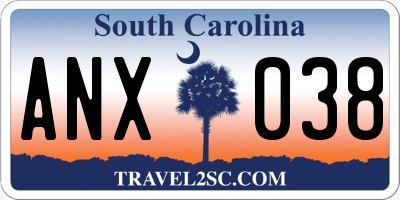 SC license plate ANX038