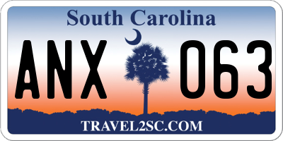 SC license plate ANX063