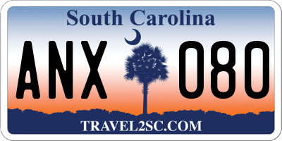 SC license plate ANX080