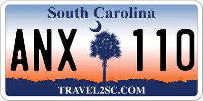 SC license plate ANX110